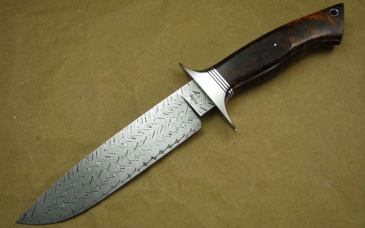 making a bowie knife with twist damascus! part 3