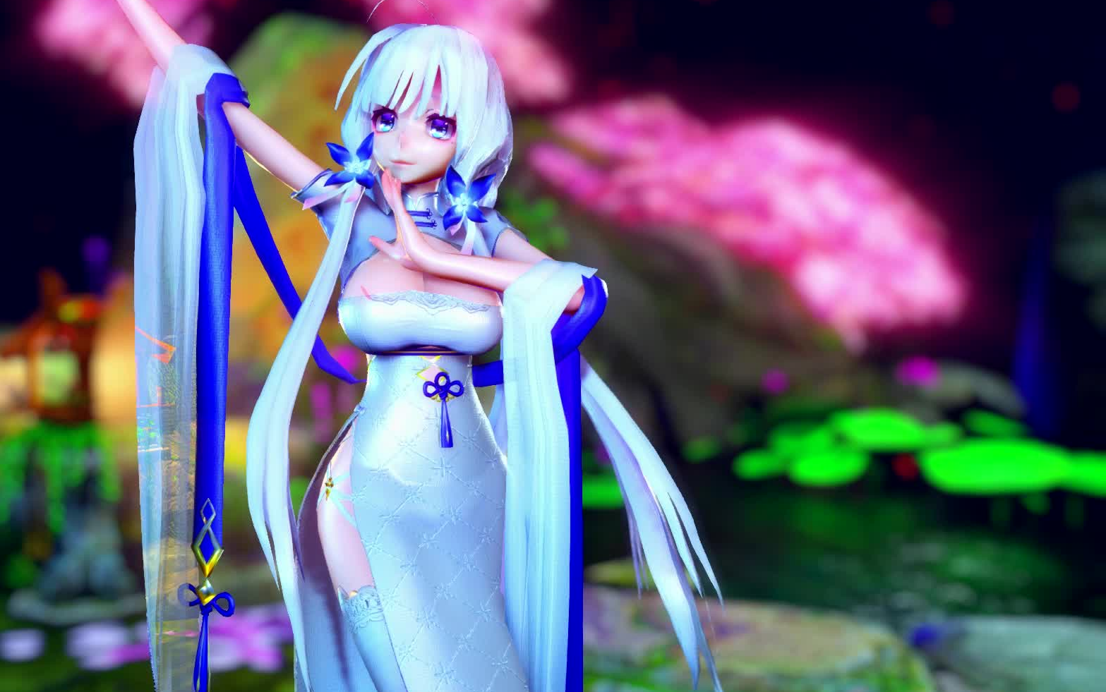 古风mmd倾杯光辉旗袍