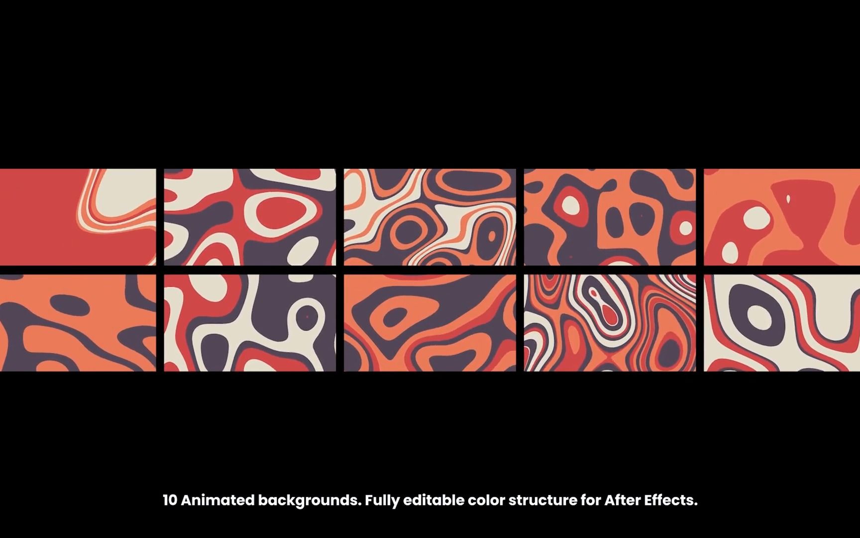 ae模板|独特彩色流体背景动画标题创意片头开场