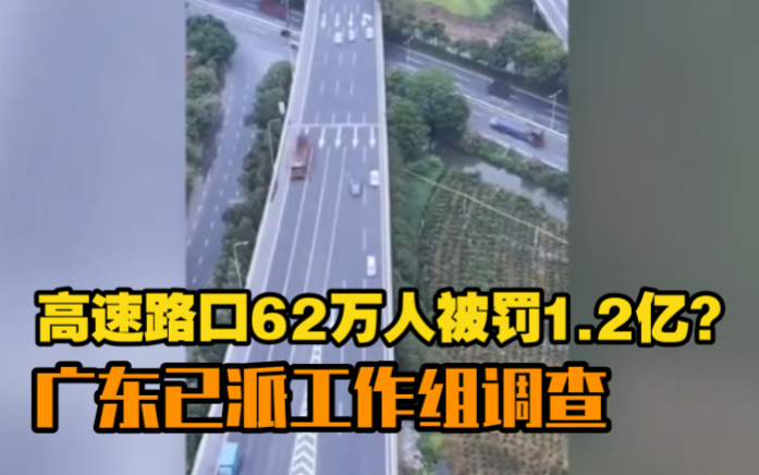 高速路口62万人被罚1.2亿?广东已派工作组调查哔哩哔哩bilibili