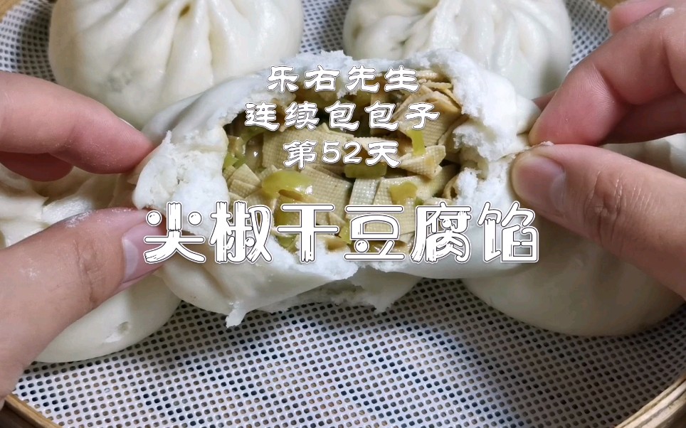 尖椒干豆腐馅包子 连续蒸包子第52天vlog 怎么包都好吃 素馅的魅力