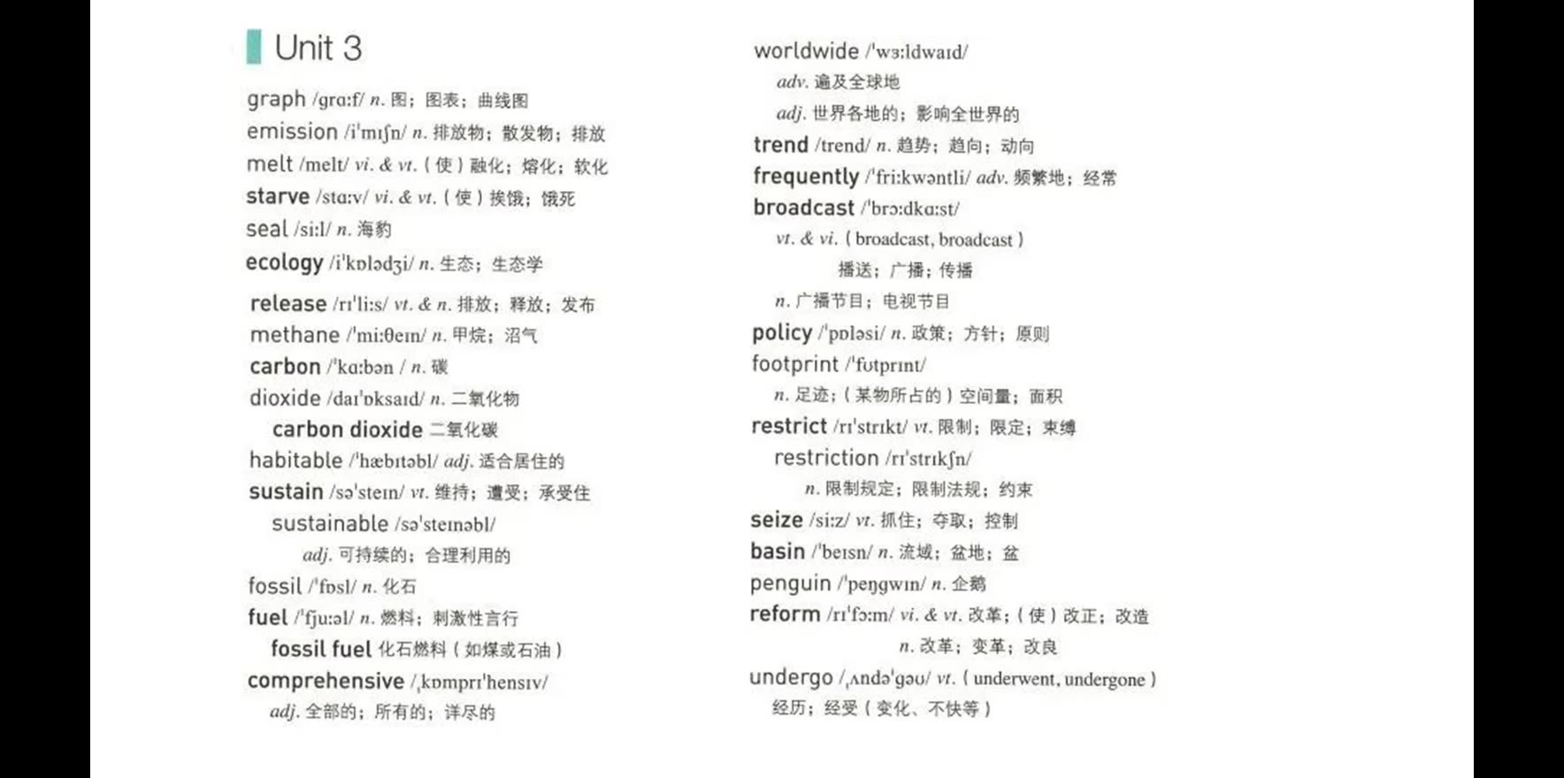 2020最新人教版高中英语选择性必修第三册选修3单词录音Unit 3 Environmental Protection哔哩哔哩bilibili