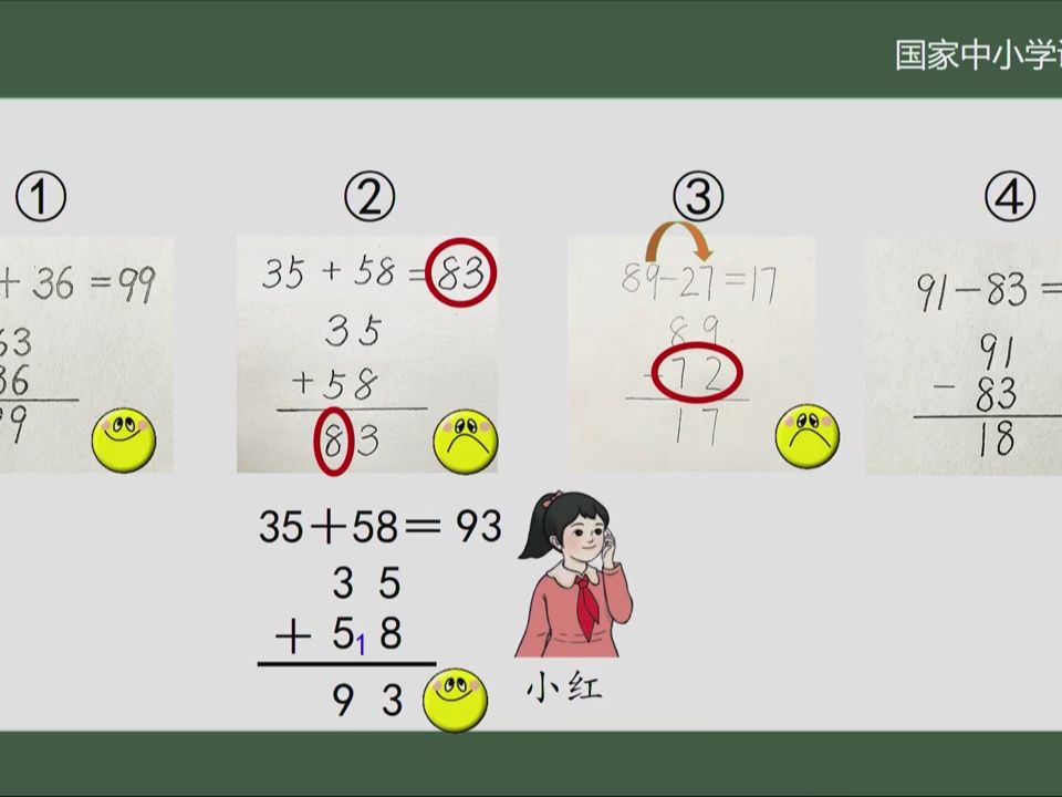 [图]新人教版数学二年级上册2.14 100以内的加法和减法（二）的整理和复习1