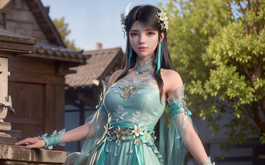 树林中的萧薰儿在