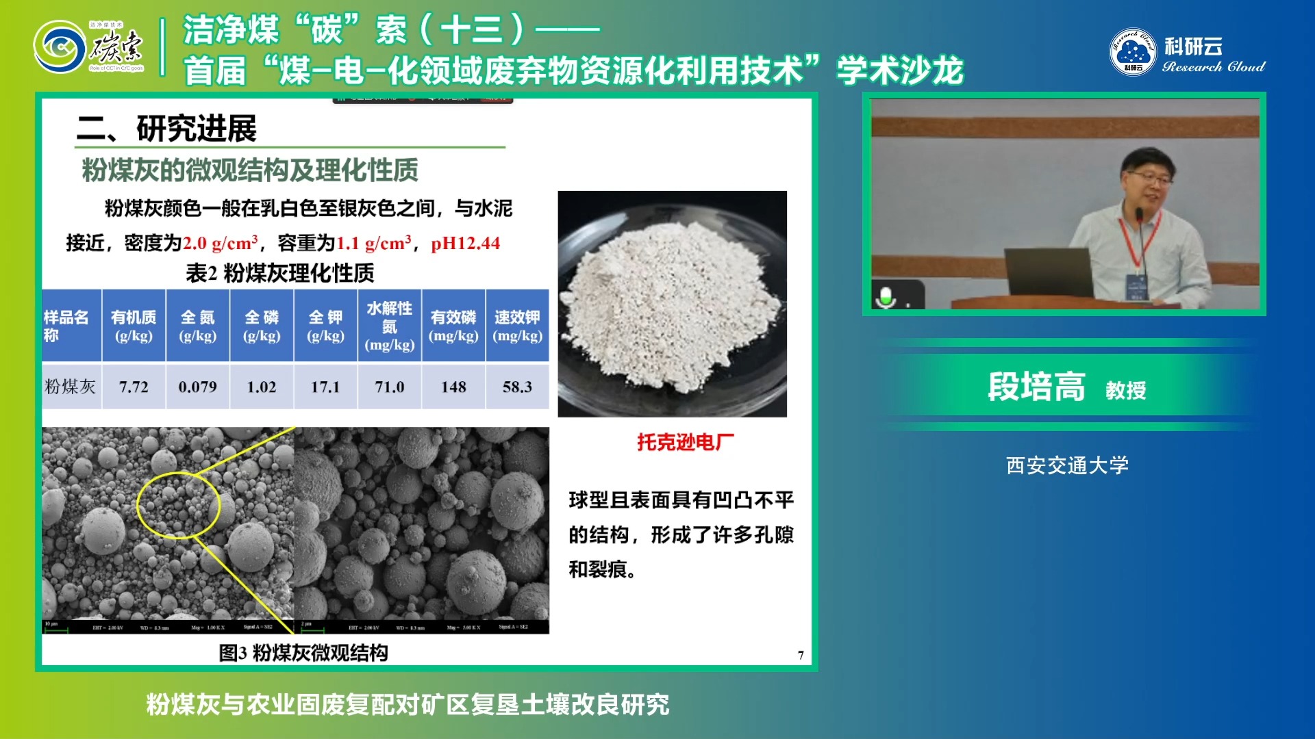 20240828西安交通大学段培高粉煤灰与农业固废复配对矿区复垦土壤改良研究哔哩哔哩bilibili