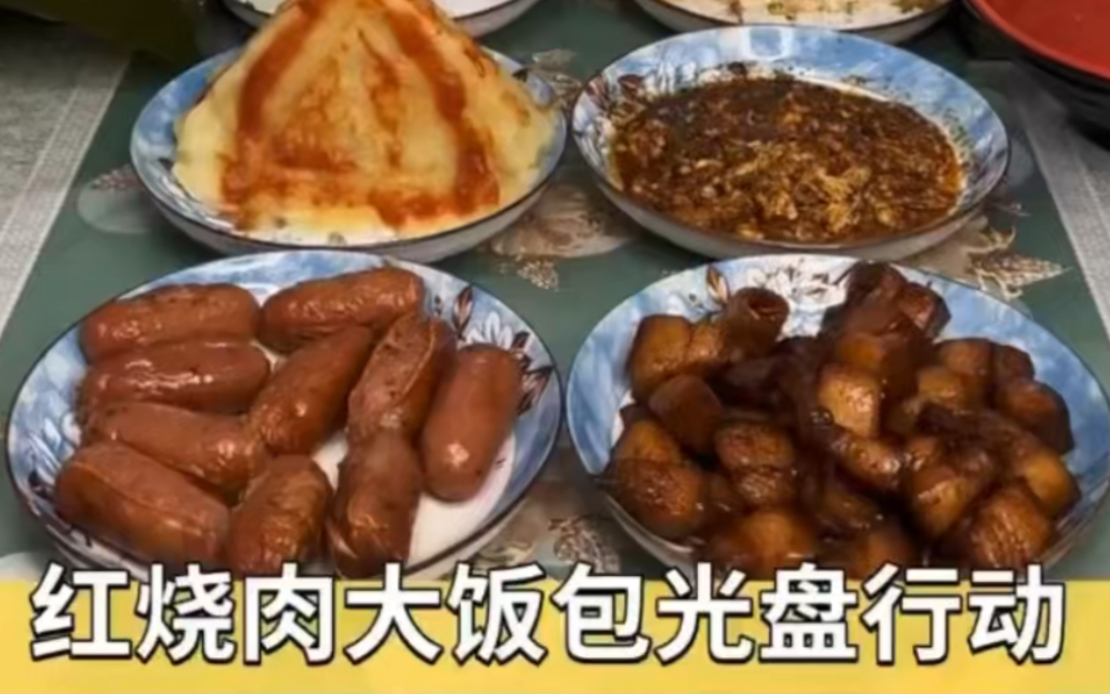 红烧肉大饭包光盘行动哔哩哔哩bilibili