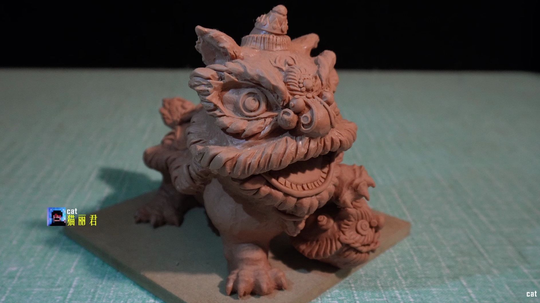 【手工】中国醒狮!粘土雕塑