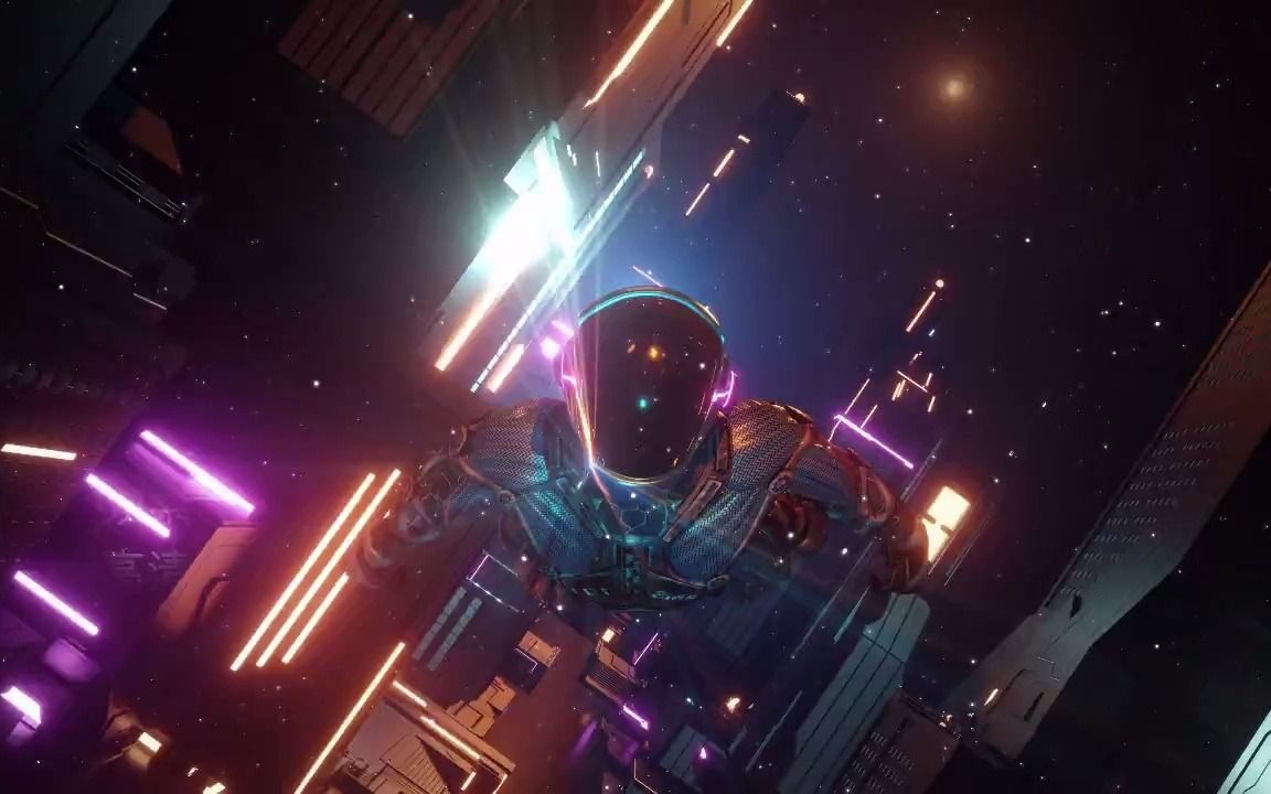 5106037 4k赛博朋克城市飞行穿梭 灯光秀舞会派对led大屏幕背景视频