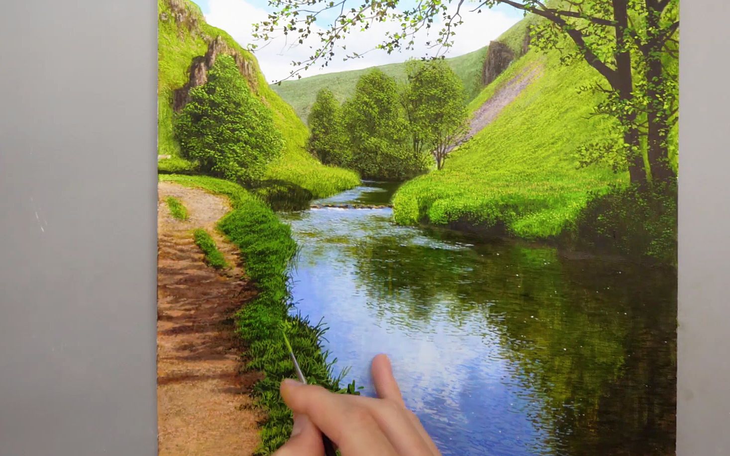 Oil Painting | 写实风景画~河流景象(加速完整版)哔哩哔哩bilibili