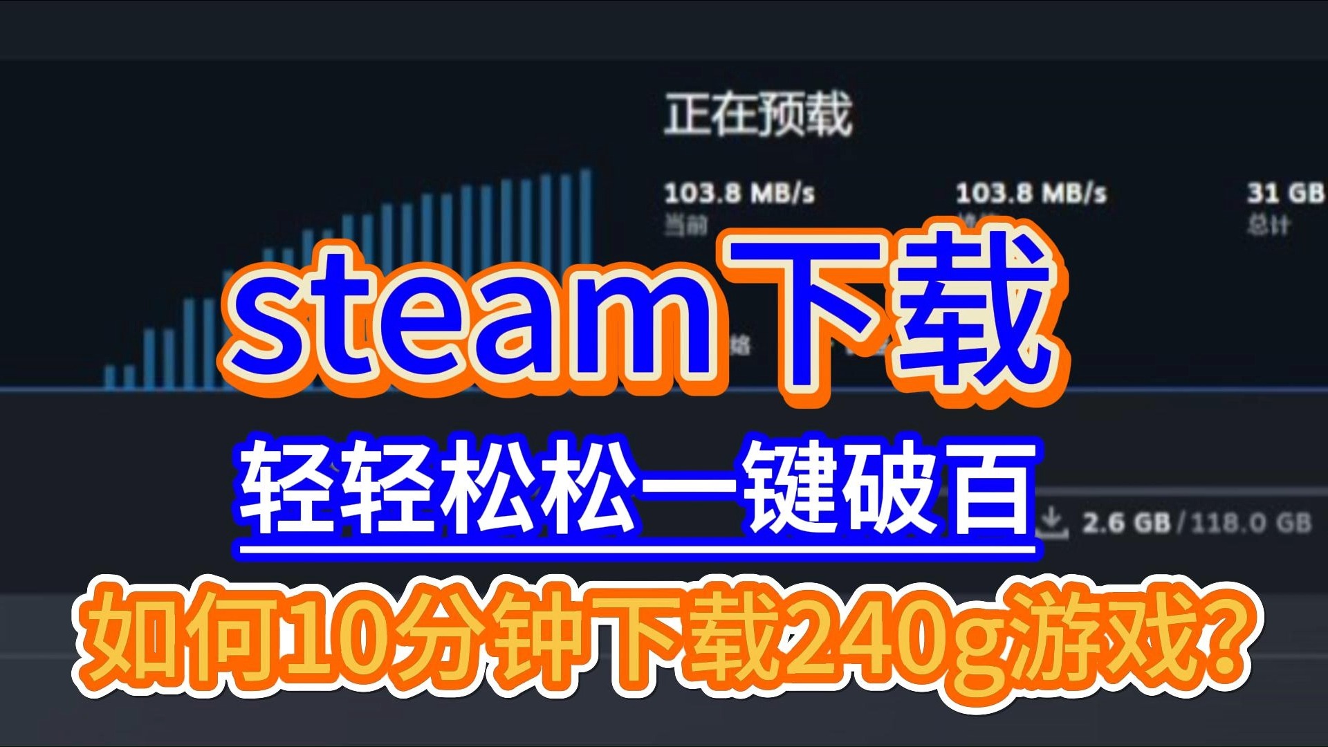 Steam怎样满速下载游戏?steam下载速度慢怎么办?对象(steam)久久出不来,快来一键让他泻!网络游戏热门视频