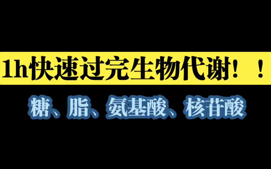 [图]1h学完生化代谢（糖代谢、脂代谢、氨基酸代谢、核苷酸代谢）！！！