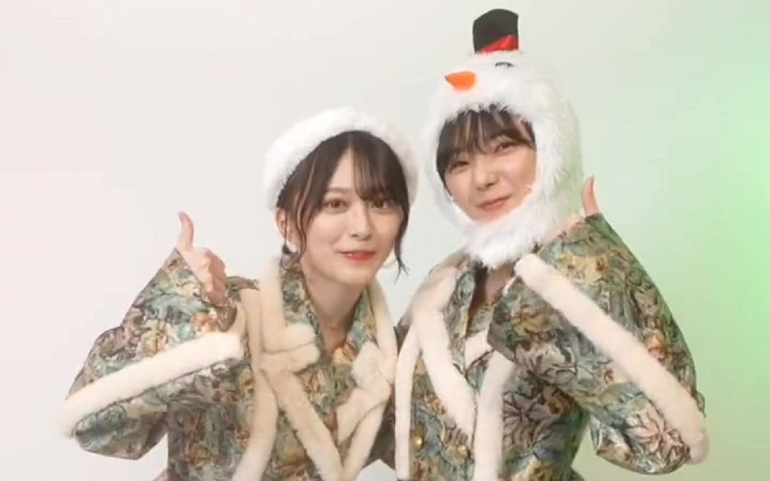 [图]【櫻坂46TikTok】藤吉夏铃x森田光 ⛄️Here Comes Santa Claus🎅🏻