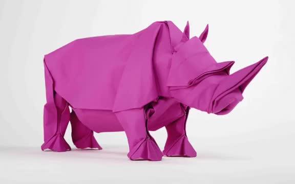 【折纸】【搬运】犀牛 原作者:马博纳_哔哩哔哩_bilibili