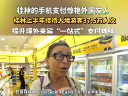 桂林的手机支付惊艳外国友人，桂林上半年接待入境游客37.5万人次，提升境外来宾“一站式”支付体验 #chinatravel  #仙境桂林chill游一夏