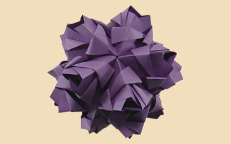 折纸教程小玫瑰花球