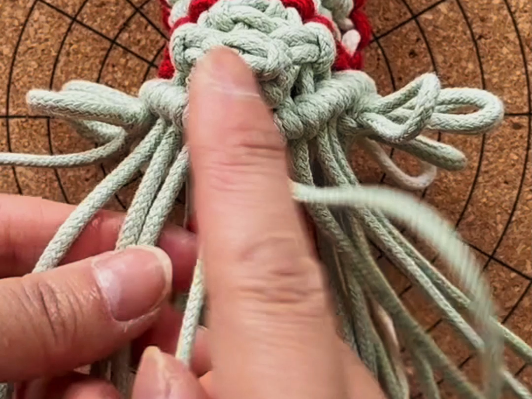 立体有型的方形结球原来是这样编织的~#macrame#编织教程