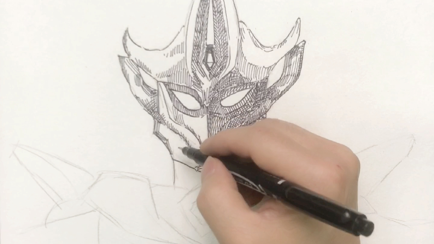 达拉姆奥特曼系列线描简笔画