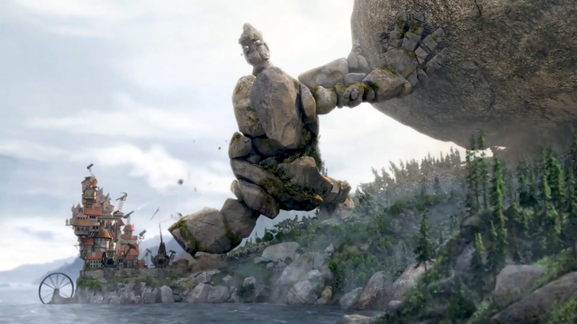 石头人为了保护人类城堡,不料遭到攻击