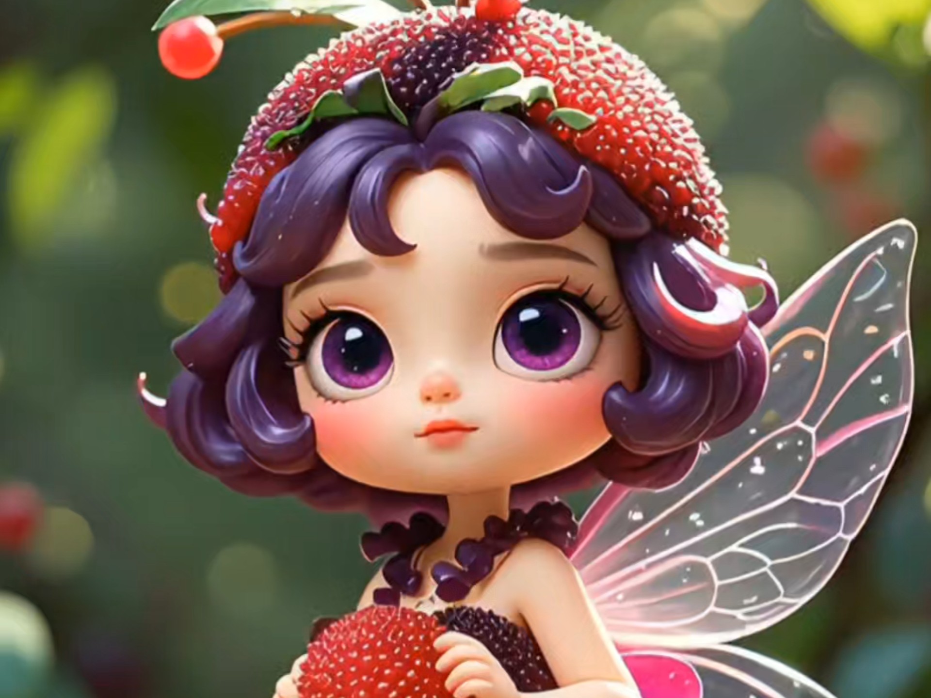 美丽梦幻的杨梅精灵,甜美可爱精彩变装,分享美好快乐翻倍,视频自己ai