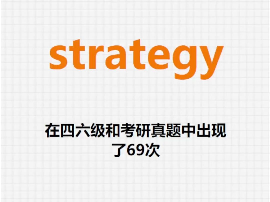 高频单词:strategy哔哩哔哩bilibili