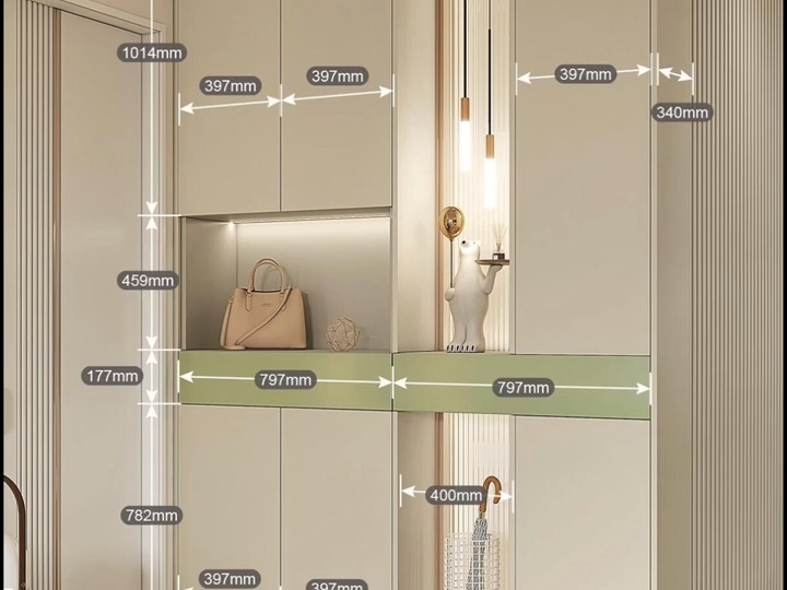 成都一木柏雅装饰材料20款入户玄关尺寸结构分享