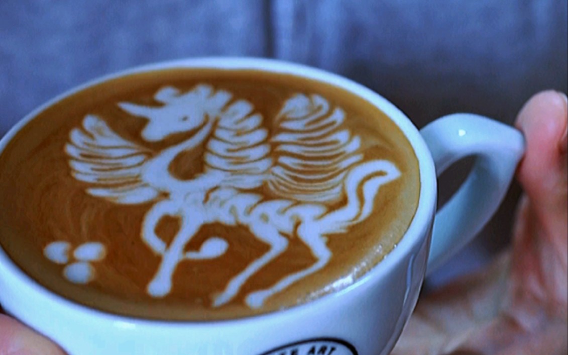 拿铁咖啡拉花 独角兽