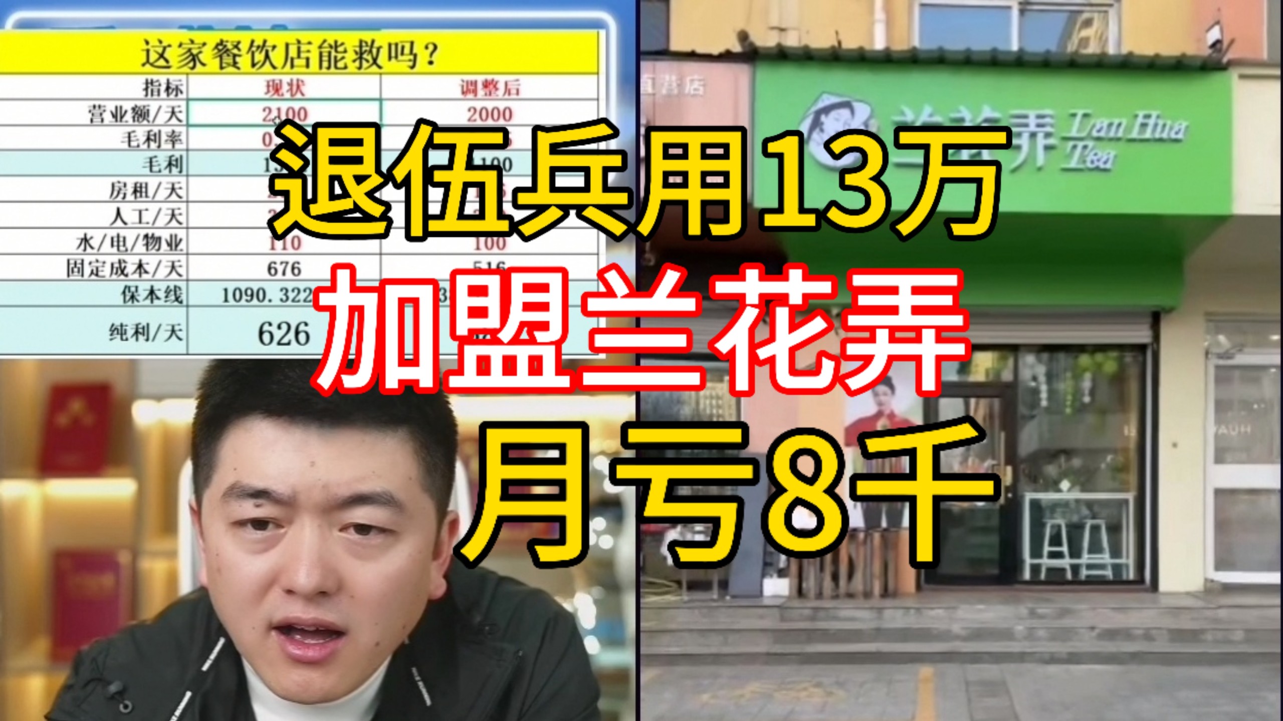 退伍小伙用13万加盟兰花弄奶茶，导员让你捂好钱袋子！你却加盟杂牌奶茶！！！ 勇哥餐饮圣经-勇哥餐饮避坑指南-勇哥餐饮避坑指南-哔哩哔哩视频