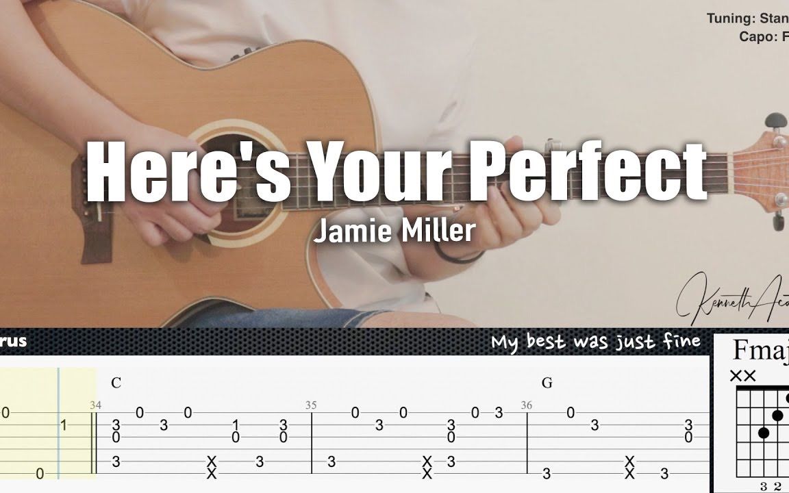 [图]【吉他翻弹】《为你送上完美》Jamie Miller - 《Here's Your Perfect》