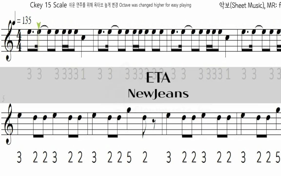 newjeans - eta 钢舌鼓谱子 steel tongue drum