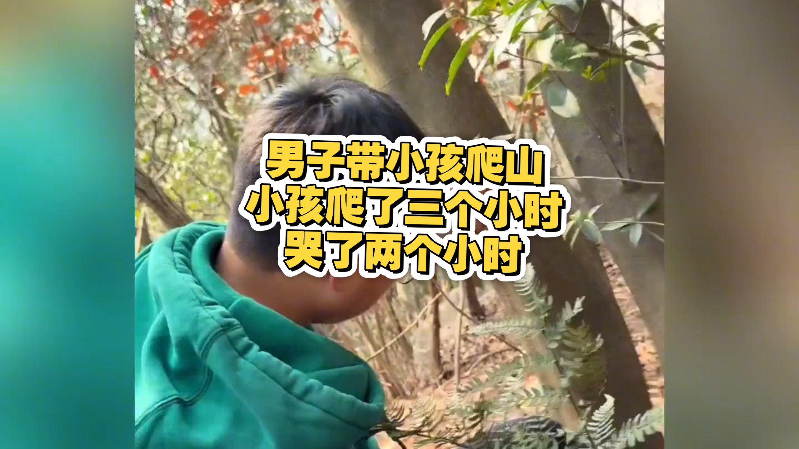 男子带小孩爬山，小孩爬了三个小时，哭了两个小时，骂了1小时！！！