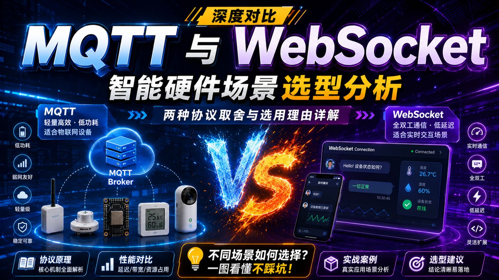 MQTT 与 WebSocket 深度对比|智能硬件场景选型分析,两种协议取舍与选用理由详解