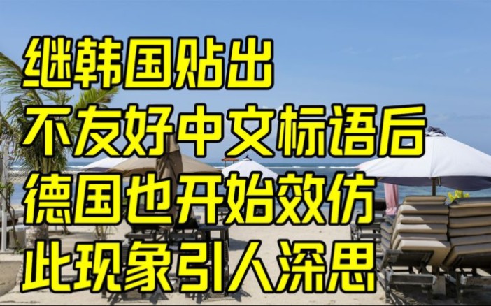 继韩国贴出不友好中文标语后,德国也开始效仿,此现象引人深思哔哩哔哩bilibili