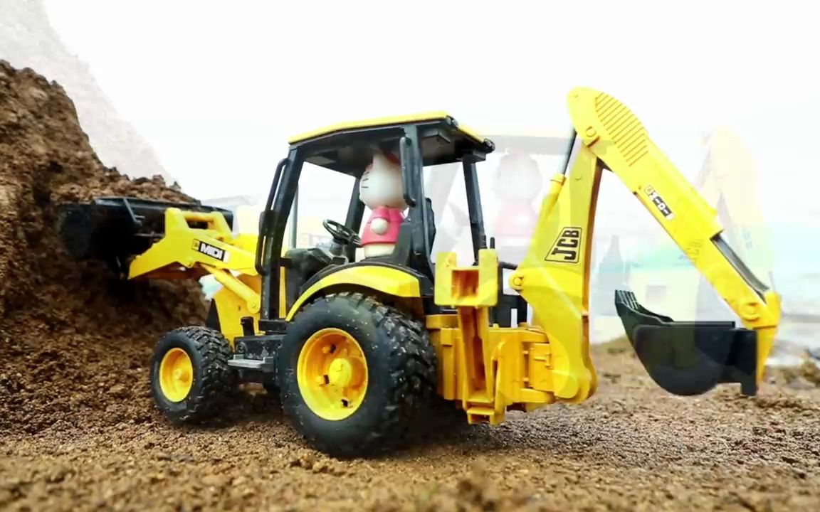 【高能模型】Jcb满载Sand Swaraj拖拉机汽车人力车和福特拖拉机Accide哔哩哔哩bilibili