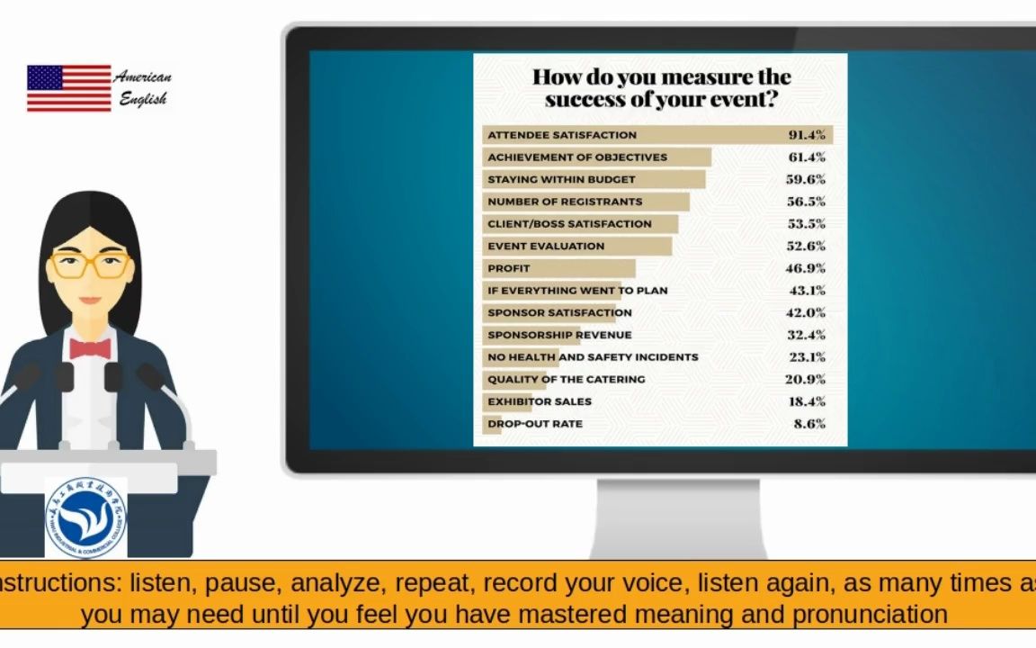 [图]How do you measure the success of your event? Female's voice