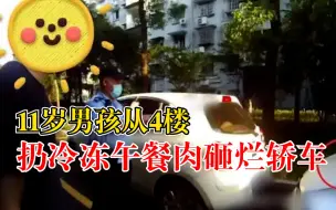 Télécharger la video: 11岁男孩4楼扔午餐肉砸烂轿车，家长带孩子道歉赔偿4000元损失