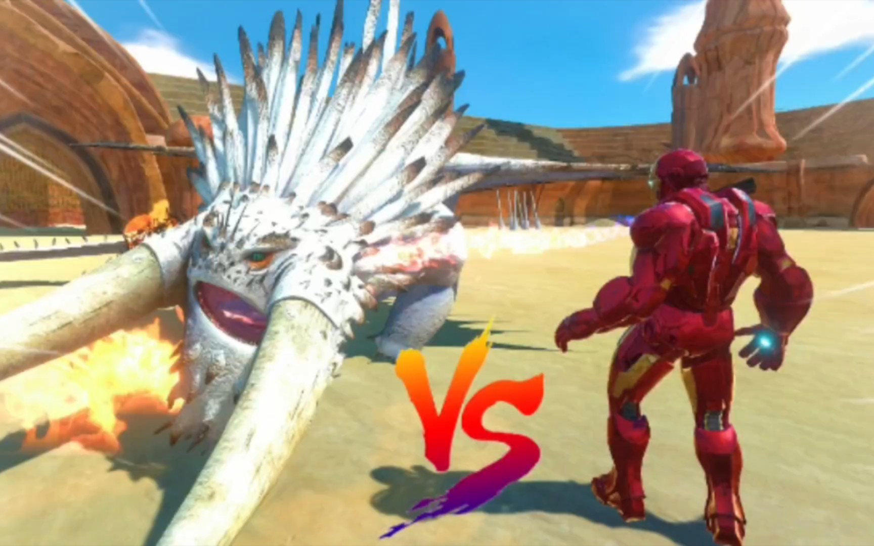 迷惑巨兽vs钢铁侠,动物战争模拟器.