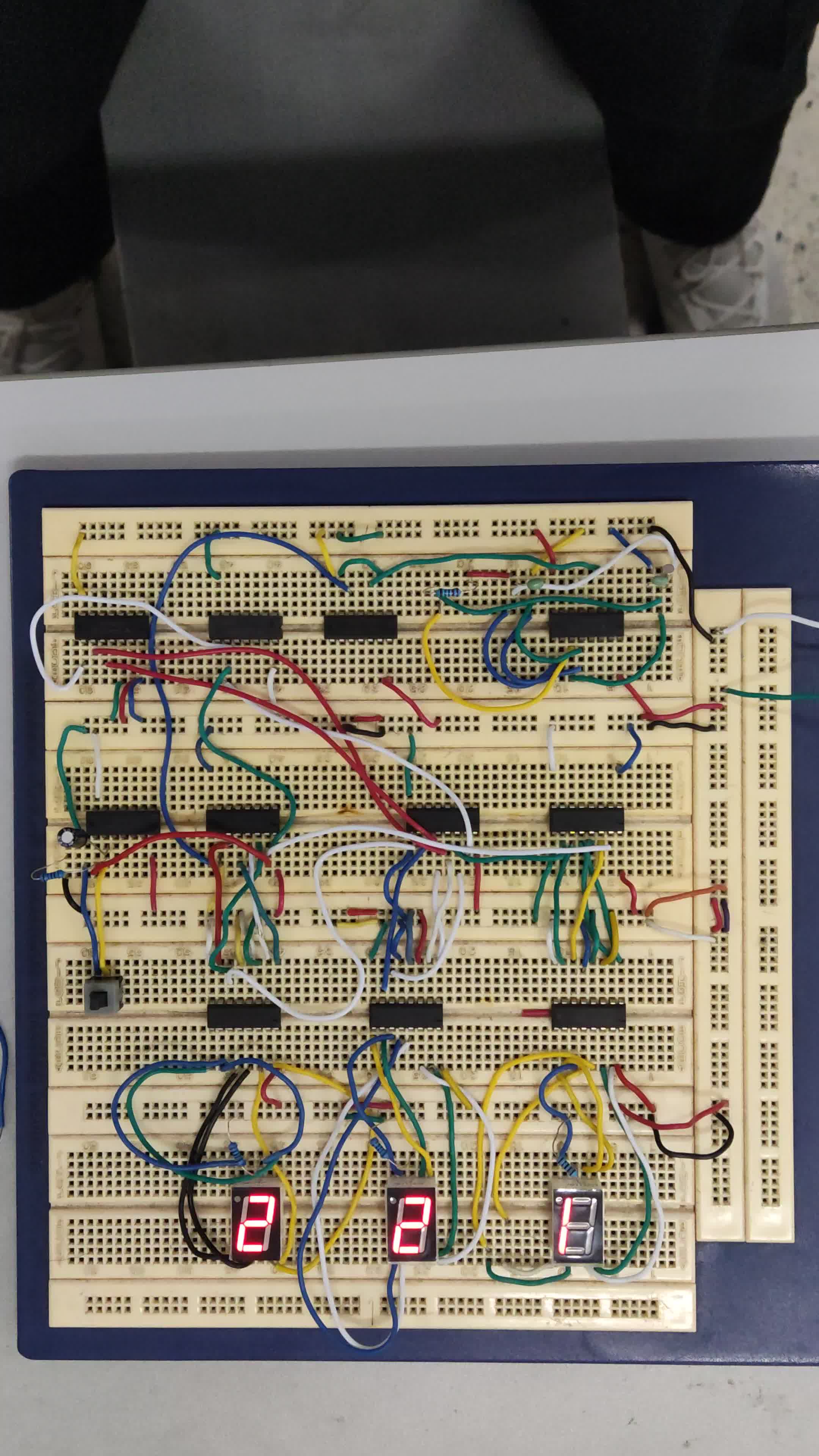 数字电路 电子钟 计数器 面包板实验 带清零电路