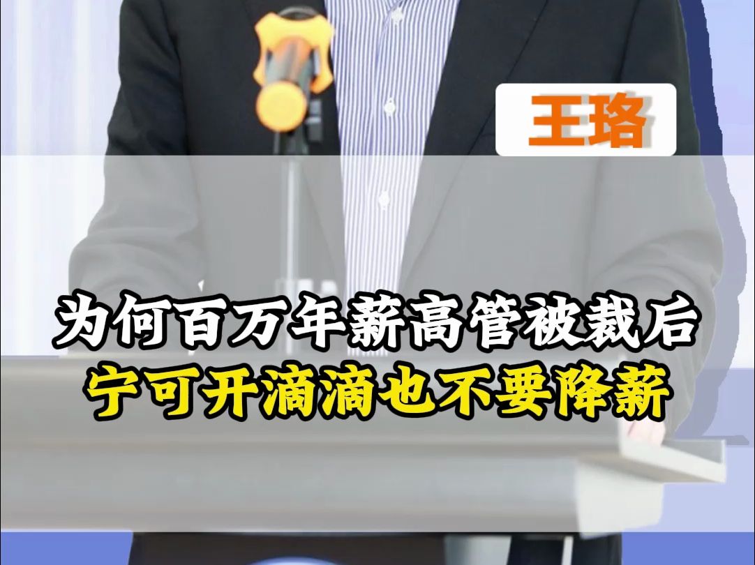 为何百万年薪高管被裁后,宁可开滴滴也不要降薪?哔哩哔哩bilibili