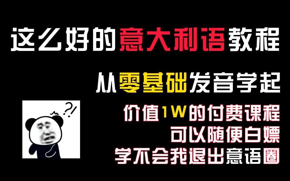 [图]【零基础意大利语】 目前B站最完整的意语教程，从入门发音开始，全程干货！不信这都没人看