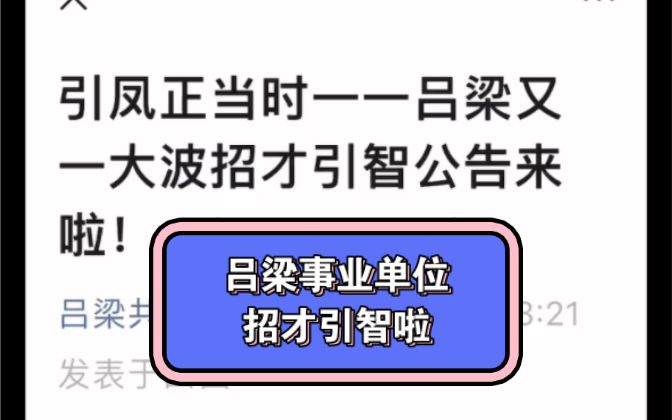 【吕梁招才引智】【各县区公告】虚位以待,只等你来.哔哩哔哩bilibili