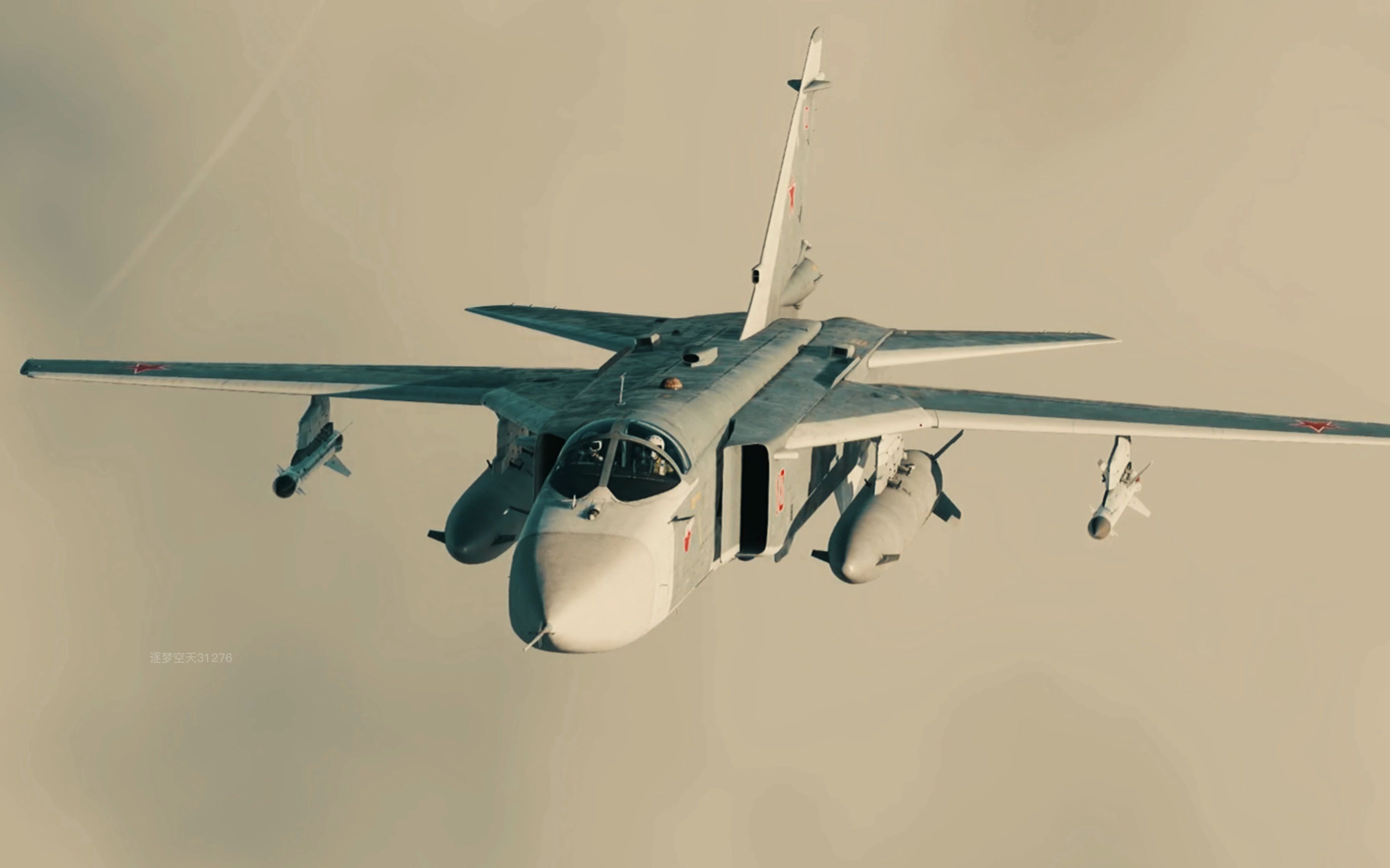 苏24战斗轰炸机,用dcs还原俄罗斯电影天空名场面_gmv热门视频