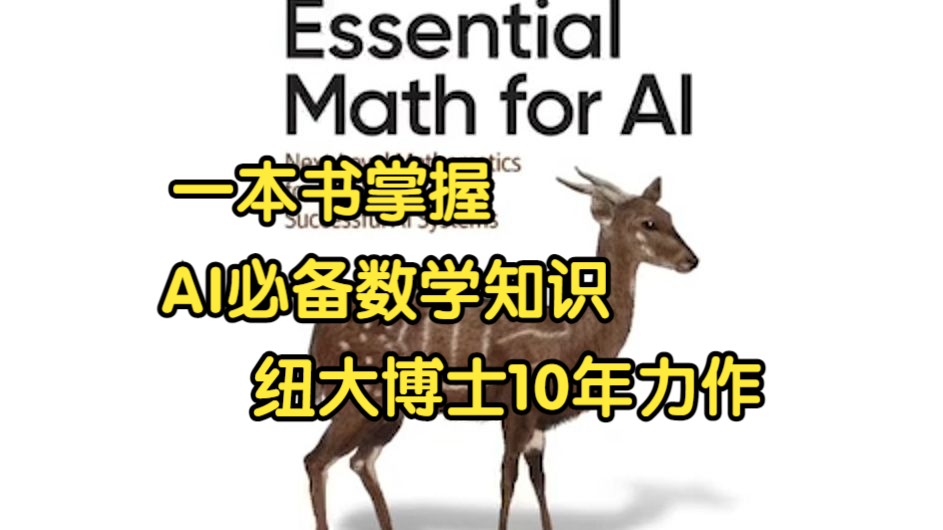 纽约大学博士十年力作:一本书掌握人工智能所需的数学知识!研究生必备哔哩哔哩bilibili