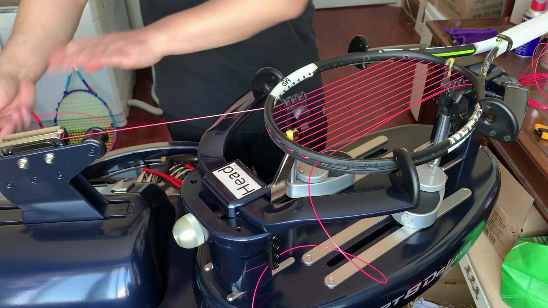 【网球拍穿线实录】head graphene speed mp yonex poly tour pro 125