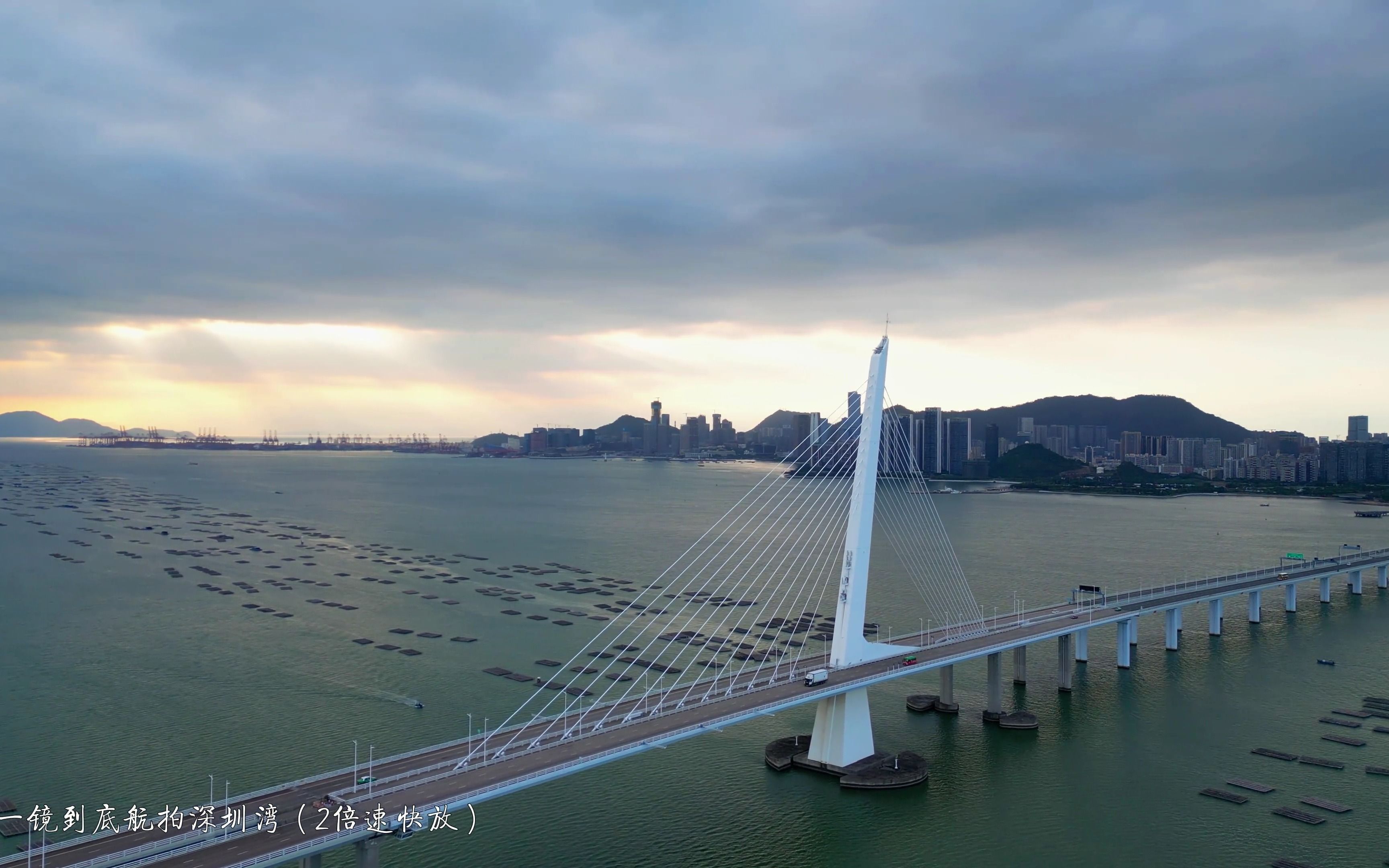 一镜到底航拍深圳湾(2x)