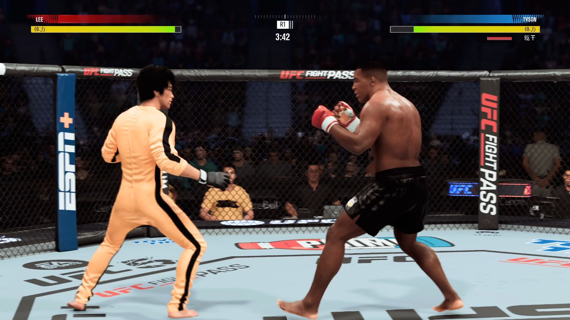 ufc5游戏:李小龙vs迈克.泰森,对战最高难度ai