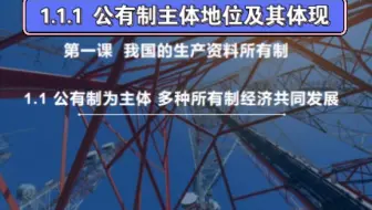高中政治必修二《经济与社会》1.1.1公有制主体地位及其体现