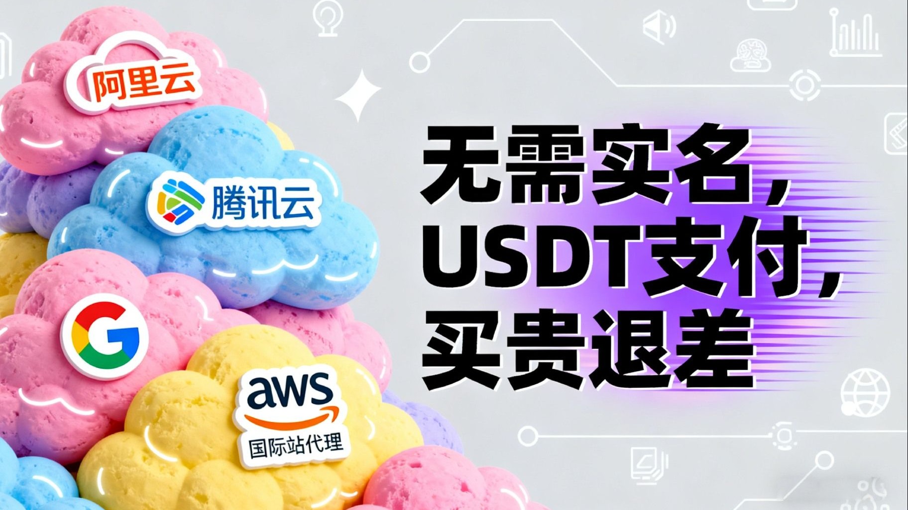 糖果云:阿里云/腾讯云/谷歌云/AWS国际站代理,无需实名,买贵退差