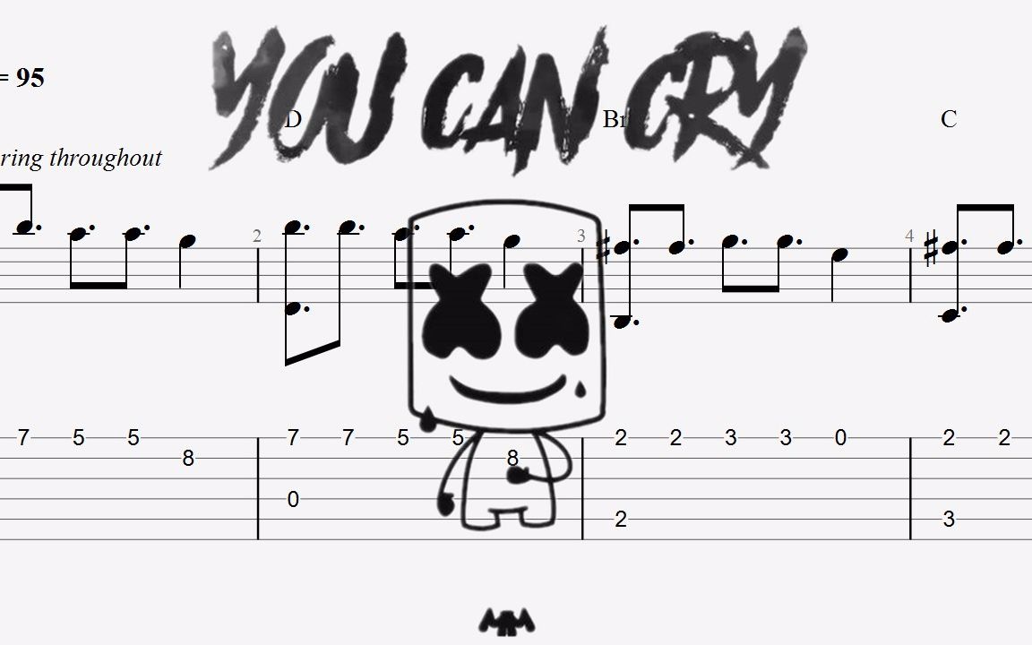 [图]You Can Cry Marshmello 指弹吉他谱 附吉他谱下载