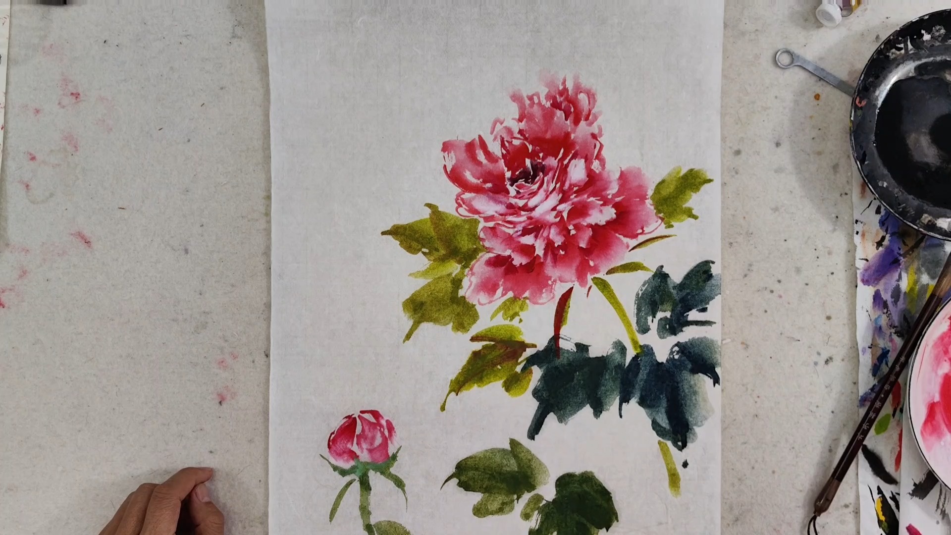 《花开富贵》牡丹国画小写意初稿