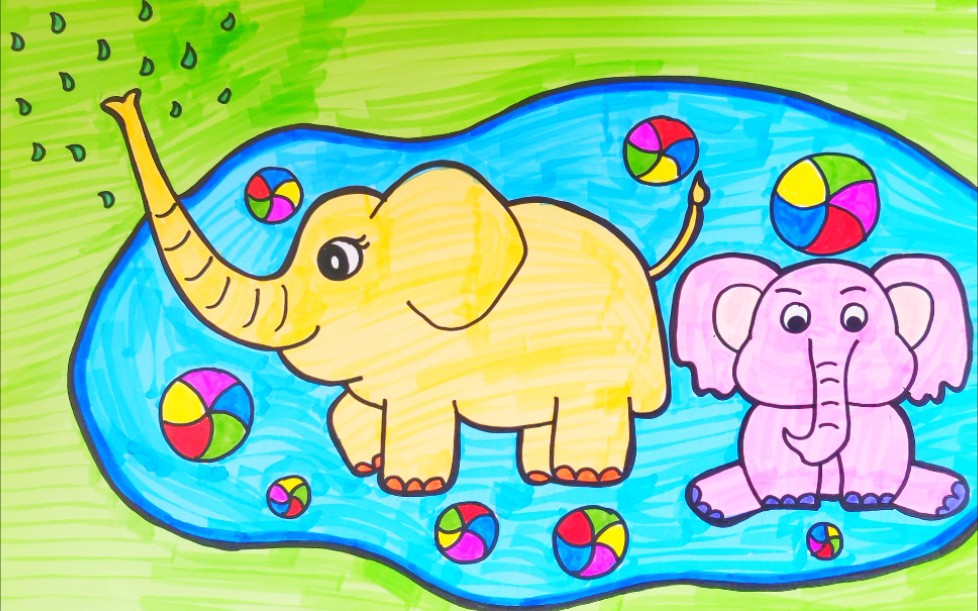 大象儿童画画图大全图片